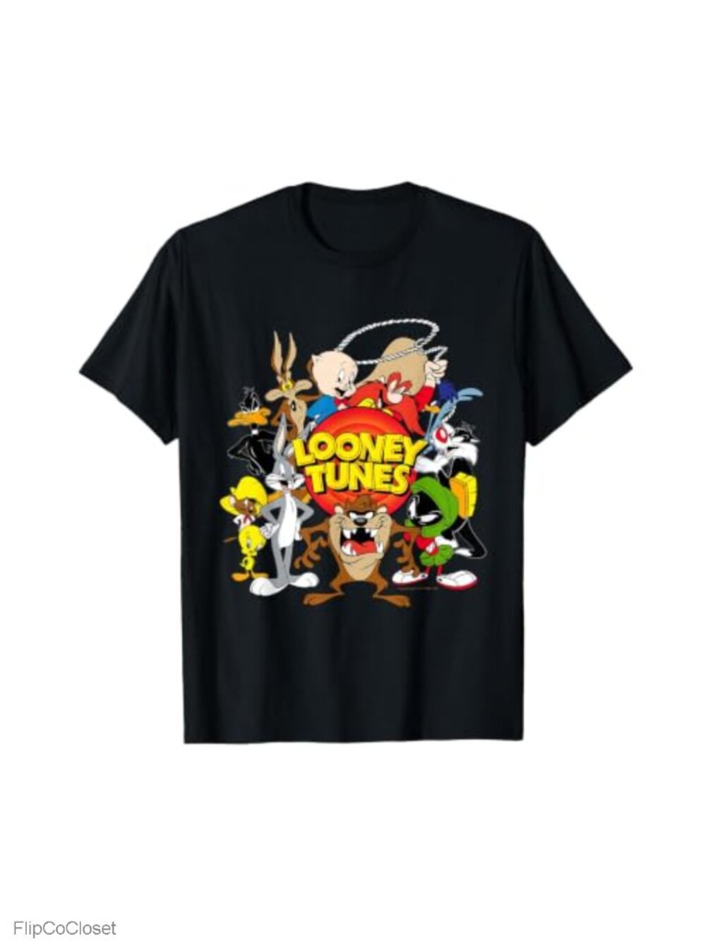 Looney Tunes Character Group Crew Neck Short Sleeve T-Shirt